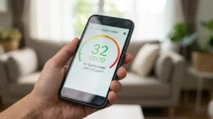 Checking air quality index before booking a sofa shampoo in Lahore