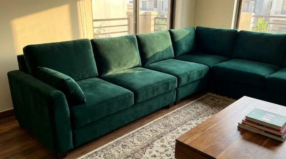 5-Seater Velvet Sofa, DHA Phase 6 - After