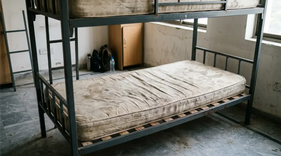 Bunk Bed Mattress, DHA Boys Hostel - Before