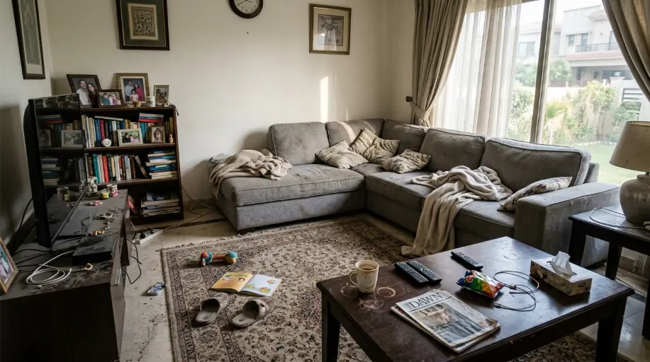 Pre-Eid ul Fitr Living Room Refresh, DHA - Before