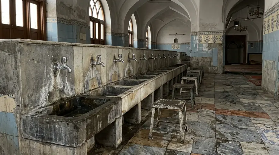 Wudu Area, Johar Town Masjid - Before