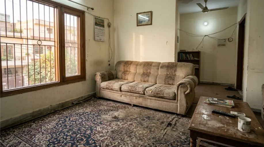 Common Room, Girls PG Accommodation - Before
