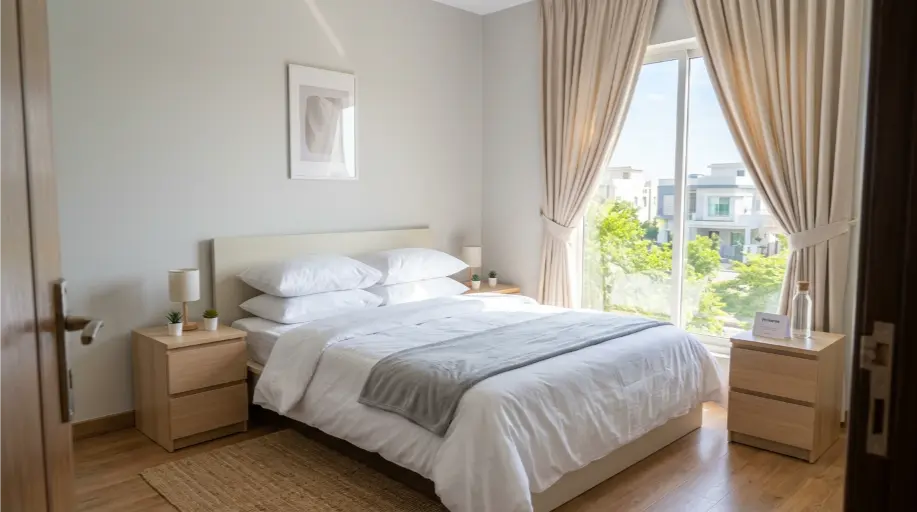 Living Room Turnover, DHA Short Let - After