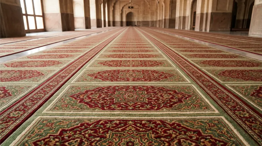 Main Prayer Hall Carpet, Model Town Masjid - After