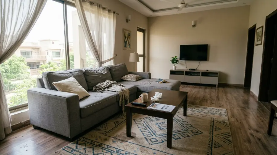 Bedroom Turnover, Bahria Town Airbnb - Before